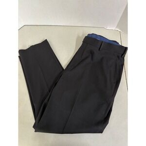 Saddlebred Mens Black Dress Pants Size 38x30 Polyester Spandex Flat Front Casual